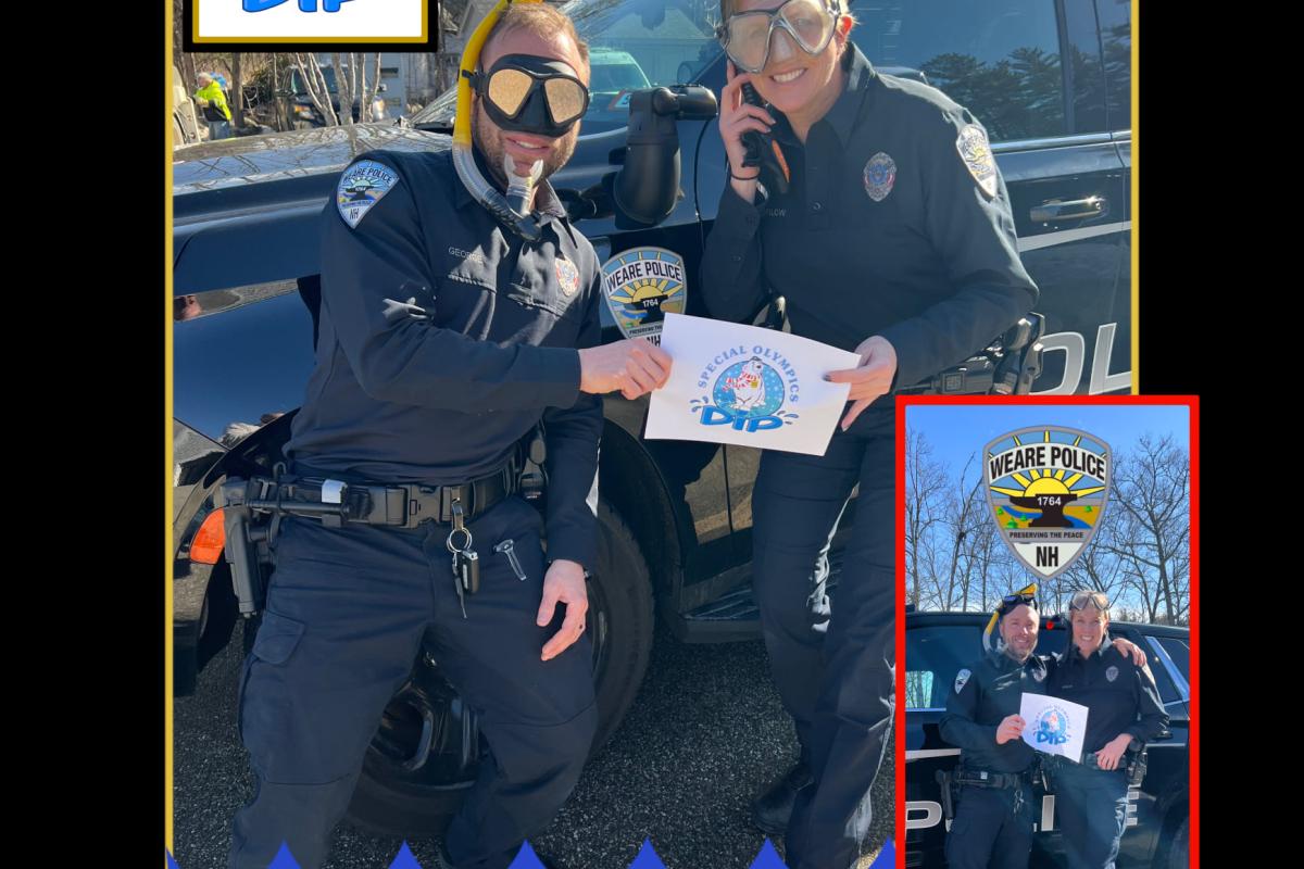 Officer Laura Purslow and Officer Chris George fundraising to take the Plunge for the Special Olympics (February 2022)